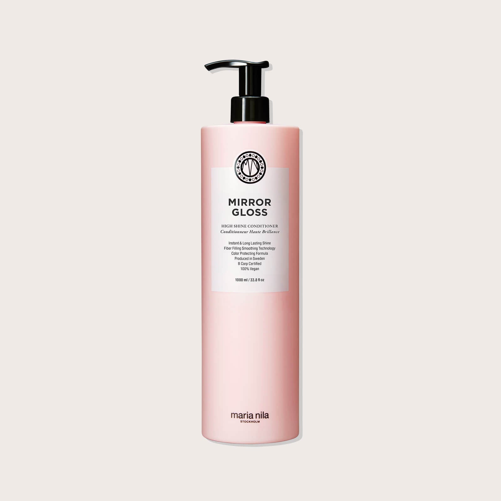 Maria Nila Mirror Gloss Shampoo — 1L salon bottle, front label, plain background