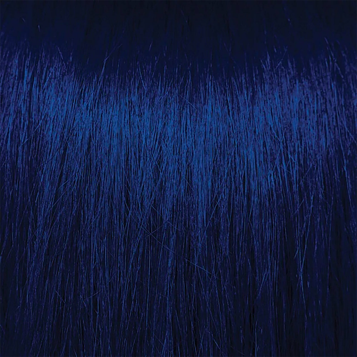 Pravana ChromaSilk Vivids shade All Nighter — hair swatch showing the finished deep-blue tone
