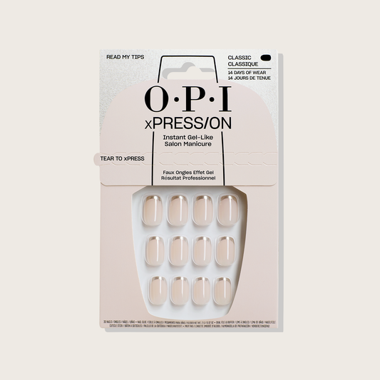 OPI xPRESS/ON Read My Tips – Chic Silver-Tipped Press-On Nails