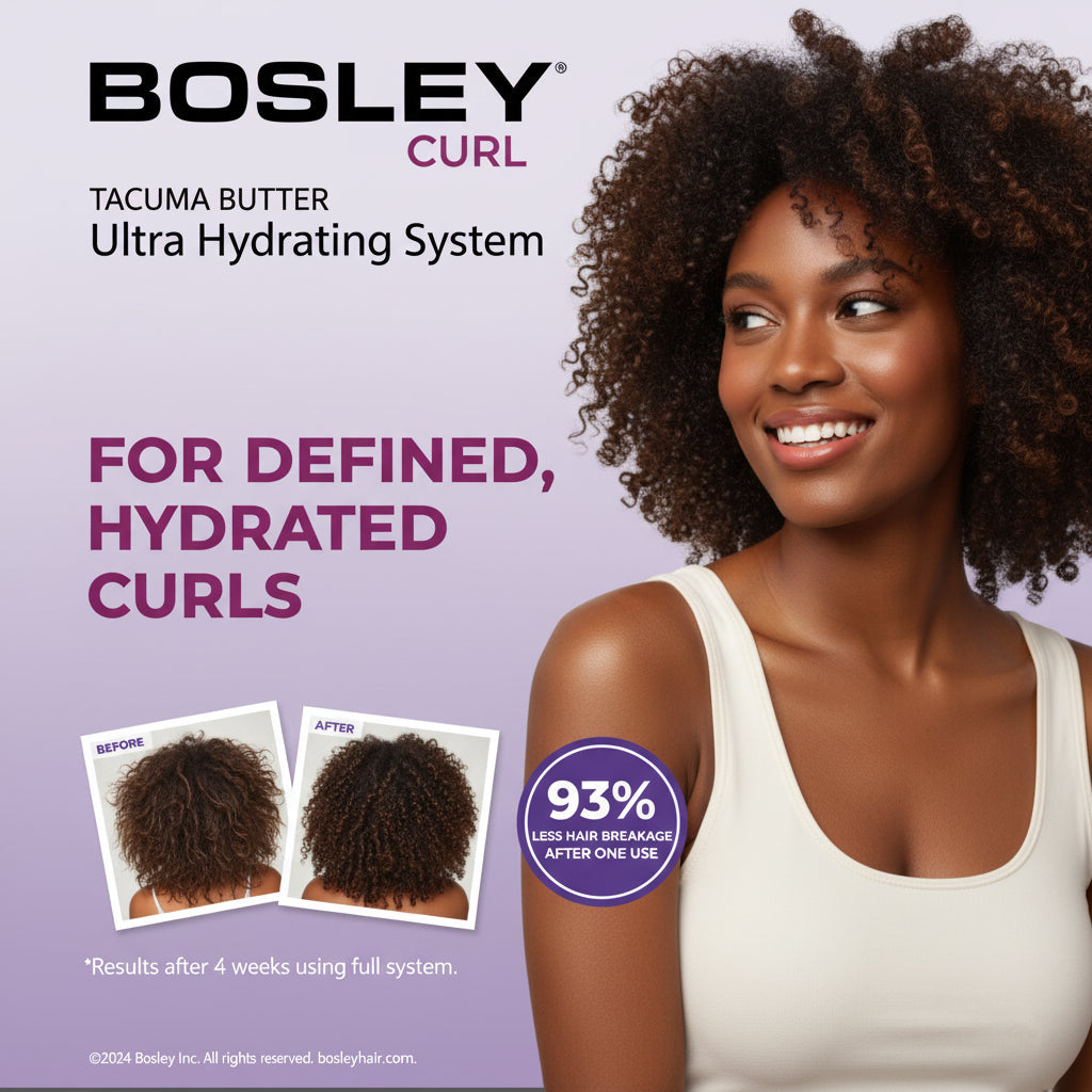 BosleyMD BosleyCurl Ultra Hydrating System – 3-Step Anti-Thinning Kit for Curls