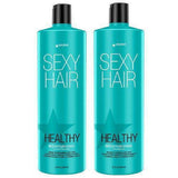 SexyHair Healthy Moisturizing Shampoo & Conditioner Duo — the two current-livery 1 L bottles side by side