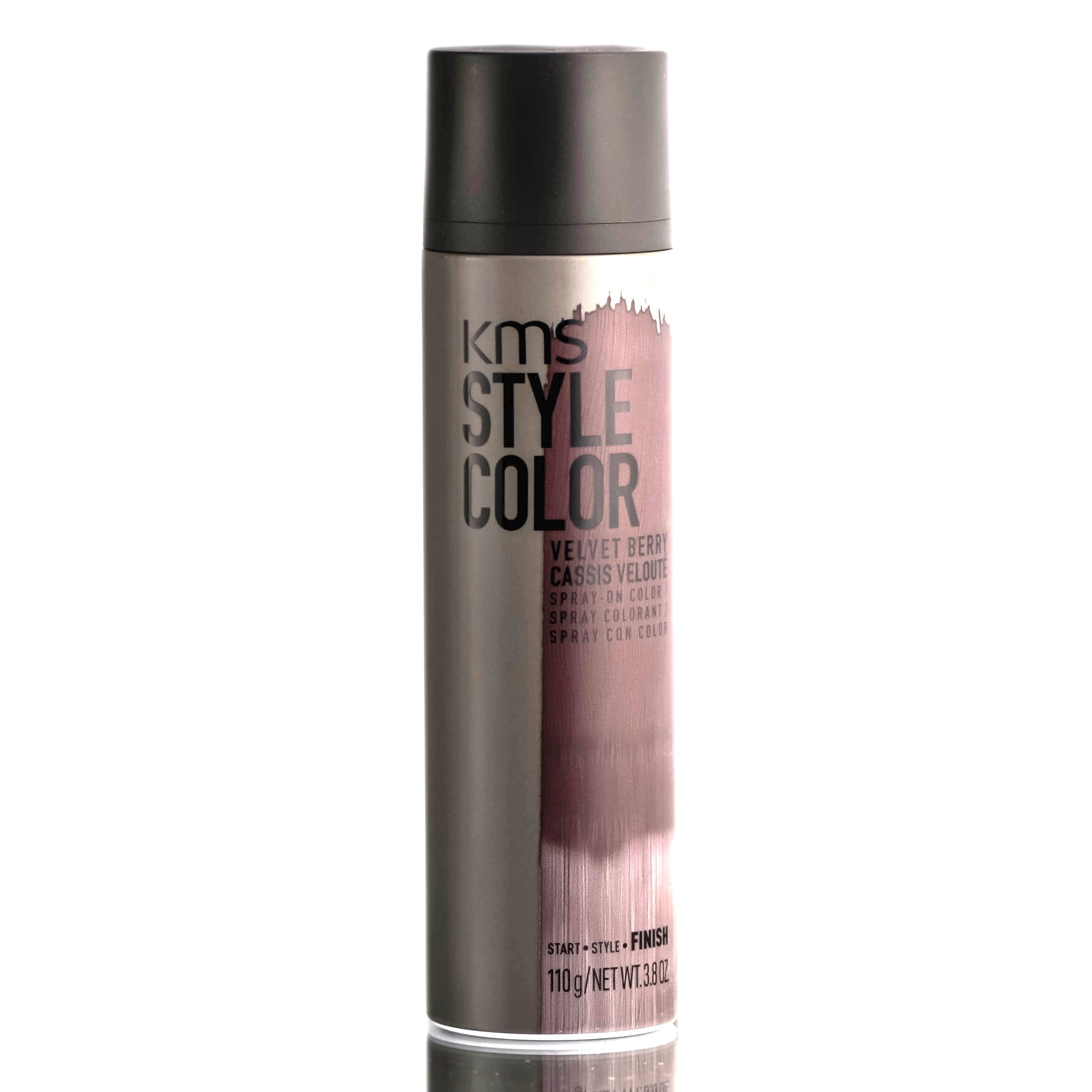 KMS Style Color Velvet Berry — 150 ml / 110 g (3.8 fl oz) temporary spray-on hair colour can, front label