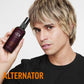 American Crew Alternator Finishing Spray 100ml — model holding the 100 ml Alternator Finishing Spray bottle