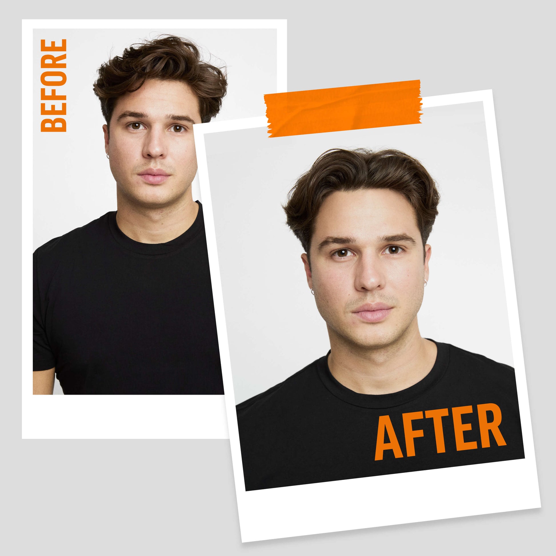 American Crew Firm Hold Styling Gel — before and after styling comparison
