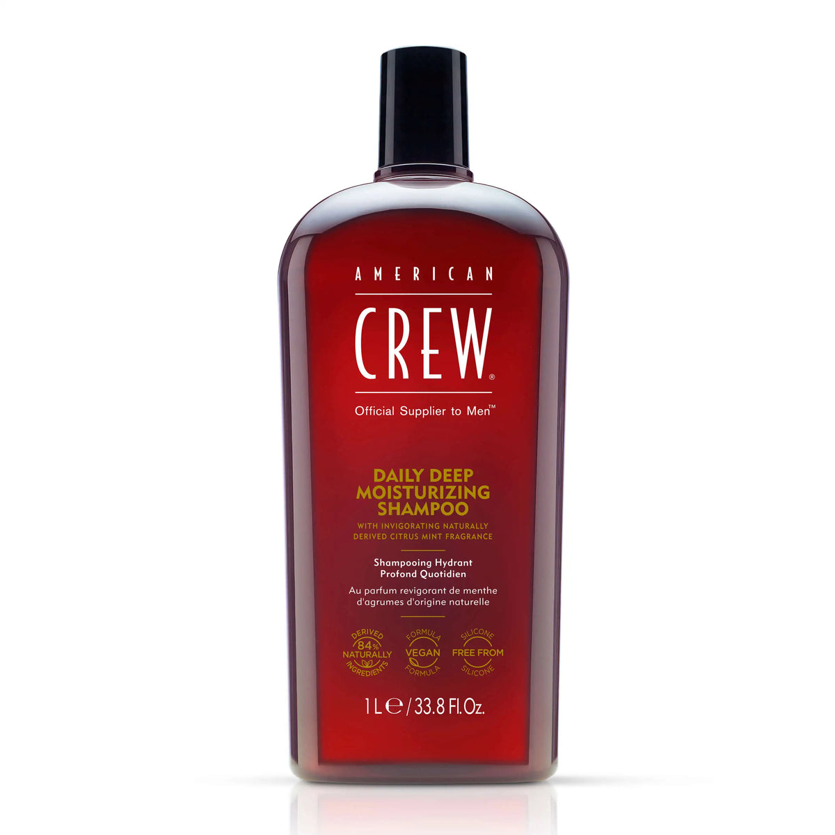 American Crew Daily Deep Moisturizing Shampoo — 1 L bottle, front label reading 1 L / 33.8 Fl. Oz.