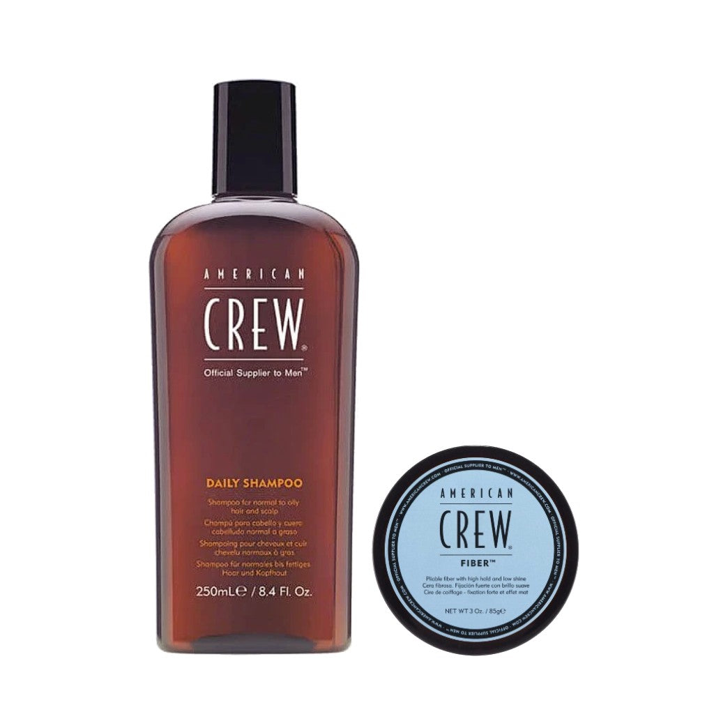 American Crew Grooming Kit - Daily Shampoo 250ml and Fiber 85g