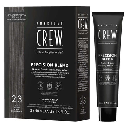 American Crew Precision Blend — 2-3 Dark box with one 40 ml tube, plain white background