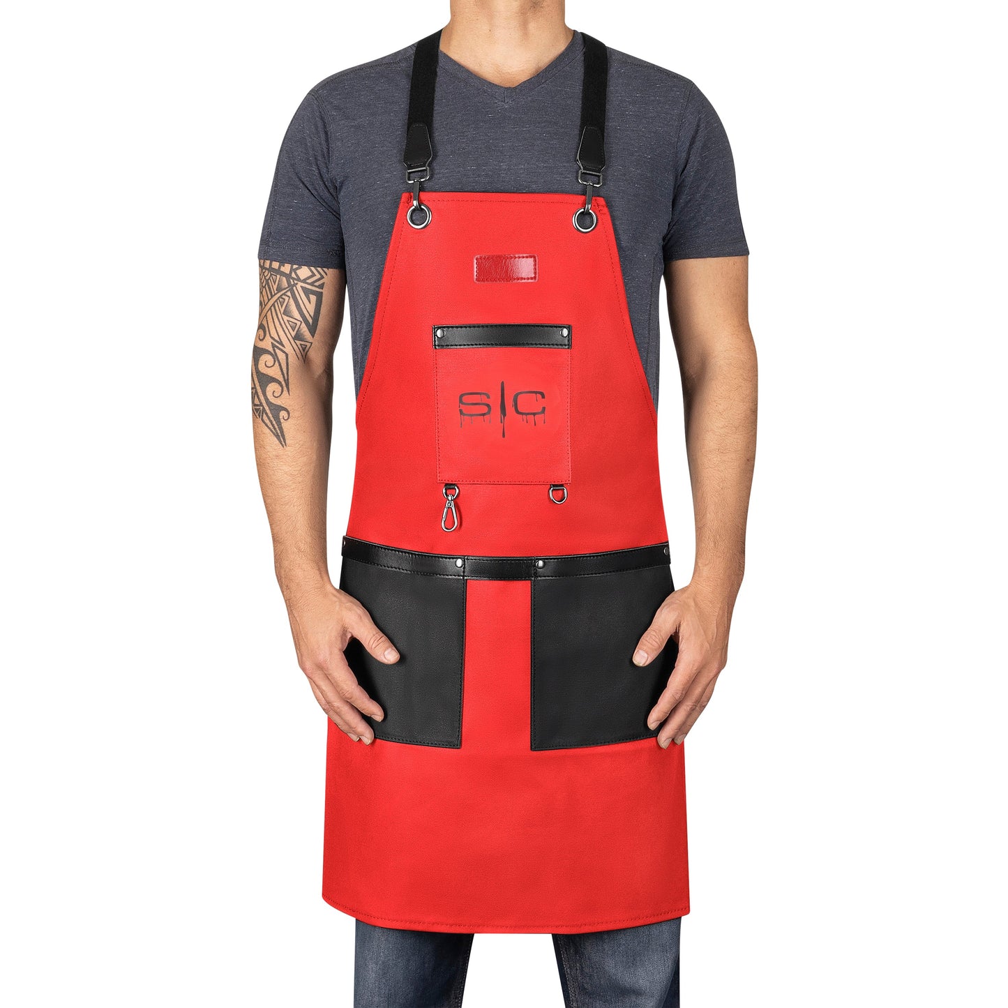 StyleCraft Studio Waterproof Barber & Salon Apron – Black Camo