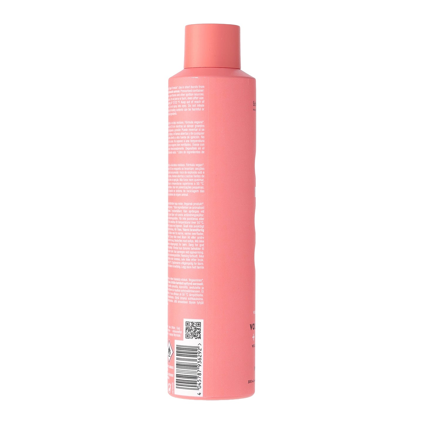 OSiS+ Volume Up Volume Booster Spray — 300 ml pink aerosol can, side view