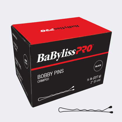 BaBylissPRO – 2" Crimped Bobby Pins – 1/2 lb Box – Black