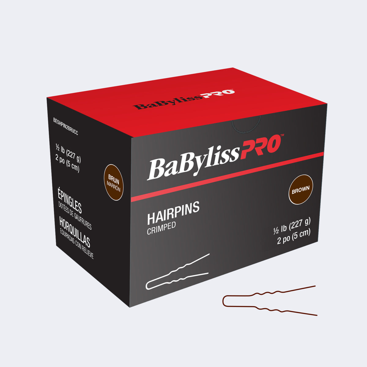 BaBylissPRO 2" Crimped Hair Pins – Full-Length Setting Pins, 1/2 lb Box