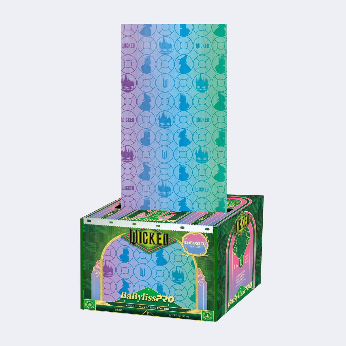 BaBylissPRO – Aluminum Coloring Foil Roll Wicked: For Good (Embossed, 1 lb, Light)