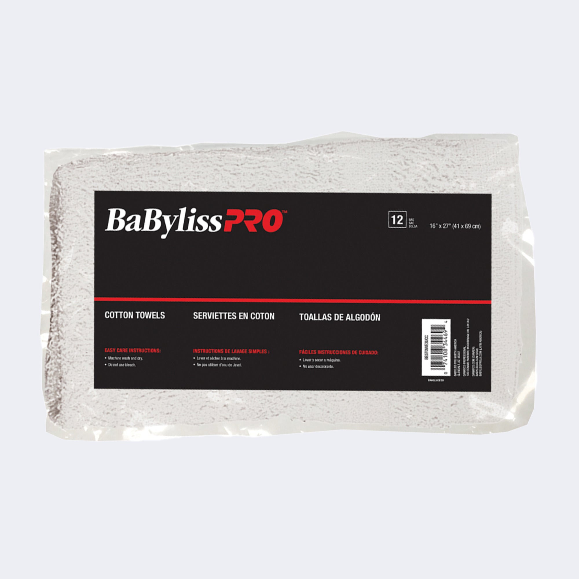 Babyliss Pro 100% COTTON TOWELS 16" x 27". 12/pack