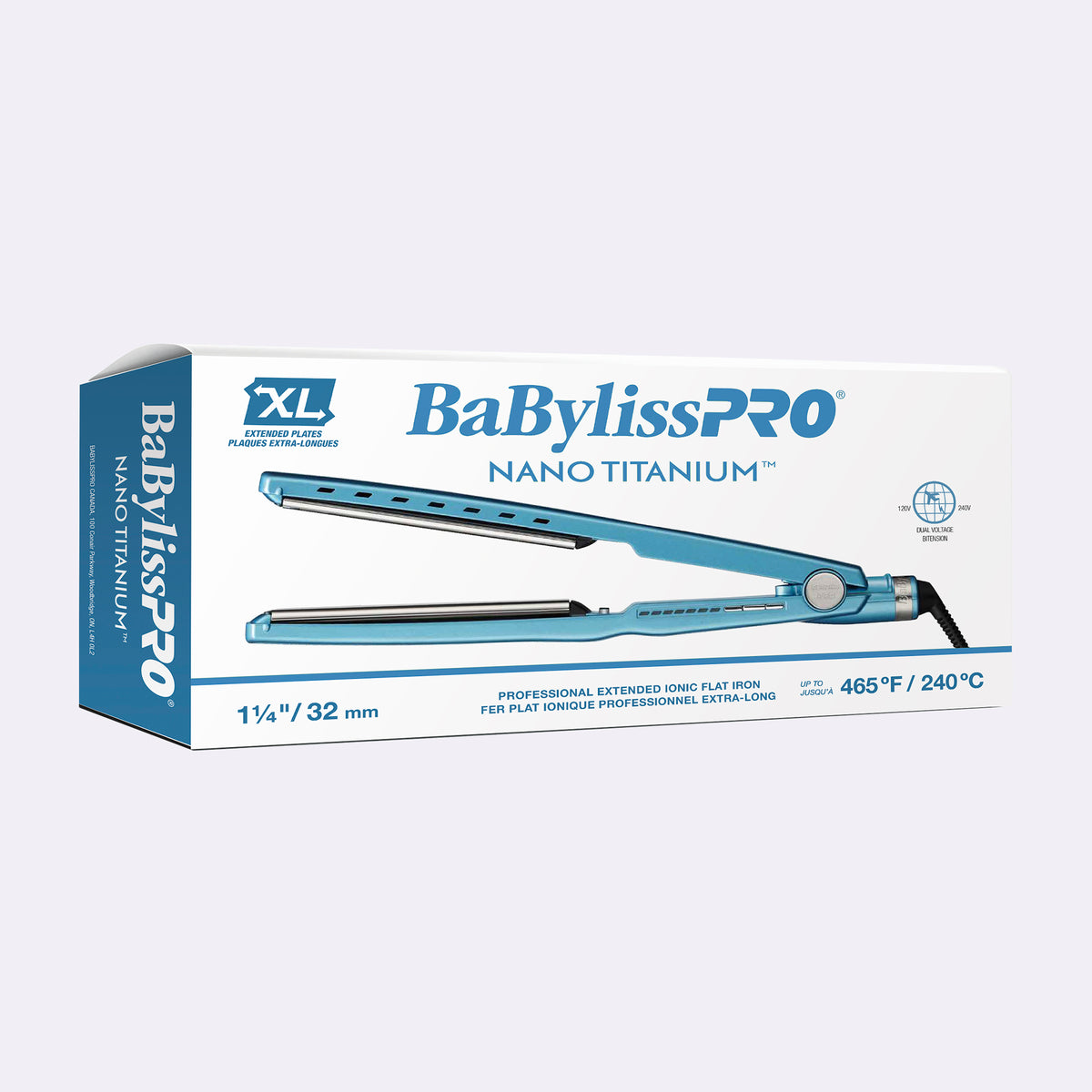 BaBylissPRO – Nano Titanium Professional Extended 1-1/4" Ionic Flat Iron
