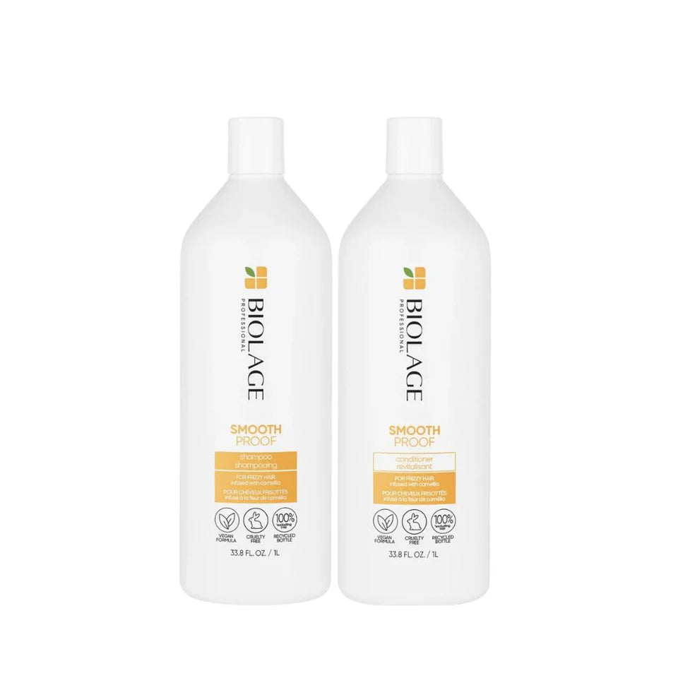 Biolage SmoothProof Shampoo & Conditioner Duo– Anti-Frizz, Humidity Control, Camellia Oil Infused, Vegan