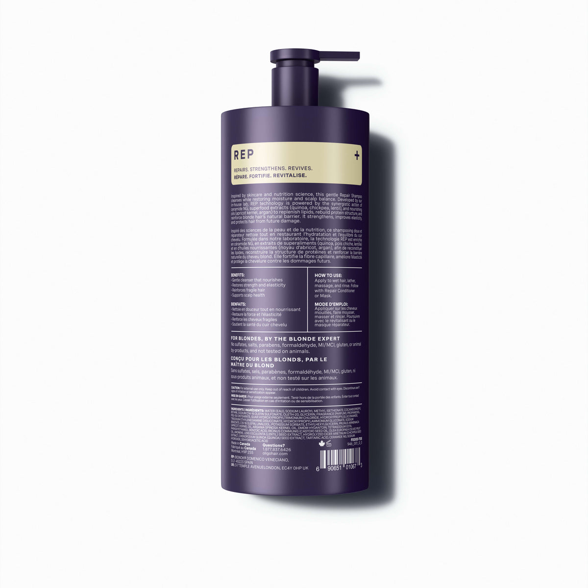 Oligo Professionnel – Blacklight – Repair Shampoo Rep – official product view