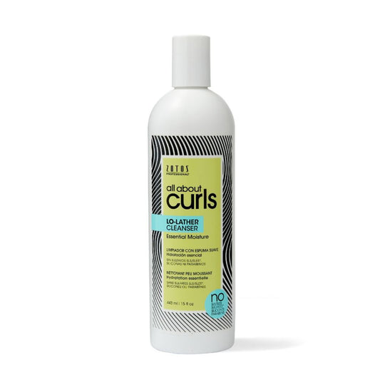 All About Curls Lo-Lather Cleanser — 443 ml bottle, front label, current Zotos livery, white background