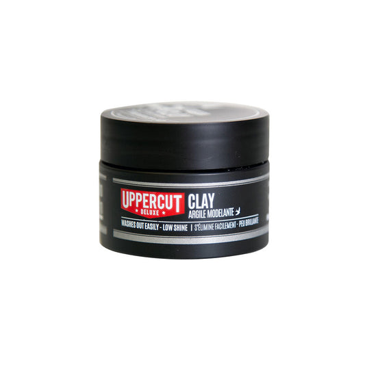 Uppercut Deluxe Clay Pomade — 25 g midi travel tin, front, plain white background