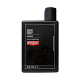 Uppercut Deluxe Clear Scalp Shampoo 240 ml — black 240 ml shampoo bottle, front label, plain white background