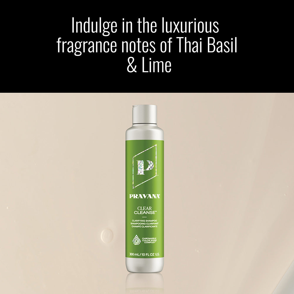 Pravana Clear Cleanse Shampoo — new-livery clear cleanse fragrance frame showing the current 300 ml bottle