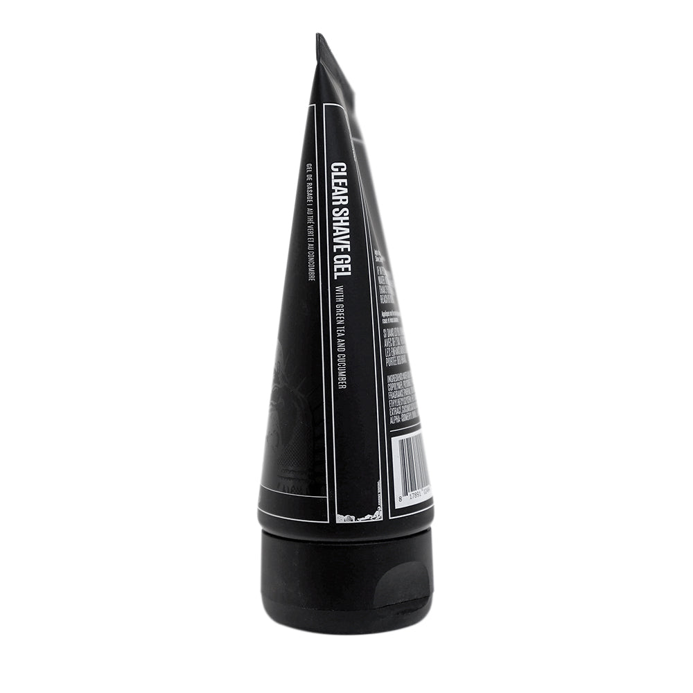 Uppercut Deluxe Clear Shave Gel 120 ml — black 120 ml tube viewed from the side, white background