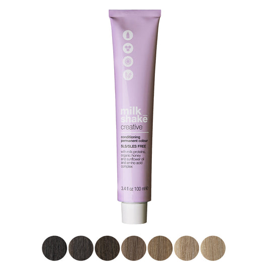 milk_shake Creative Permanent Colour – Absolute Natural shades swatch chart (brand image)