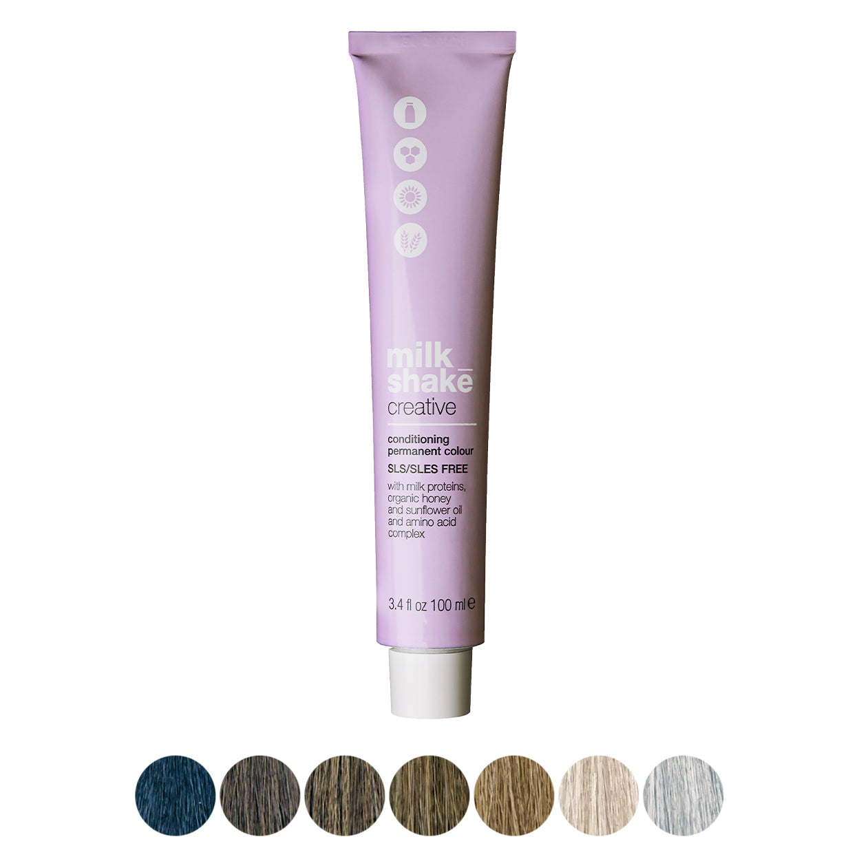 milk_shake Creative Permanent Colour – Ash shades swatch chart (brand image)