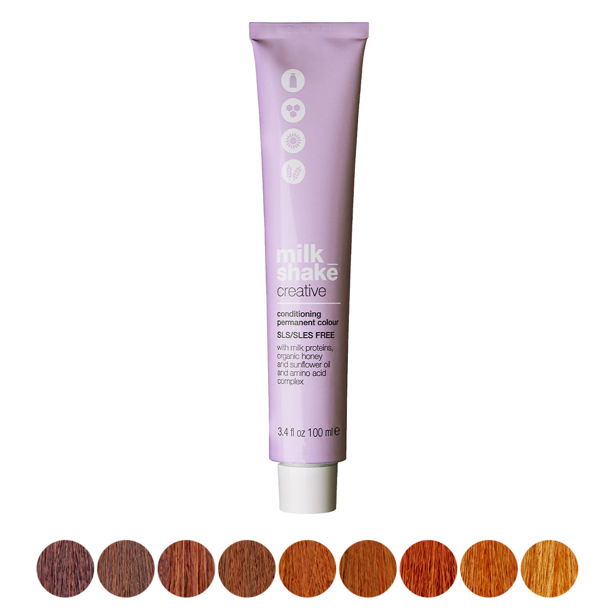 milk_shake Creative Permanent Colour – Copper shades swatch chart (brand image)