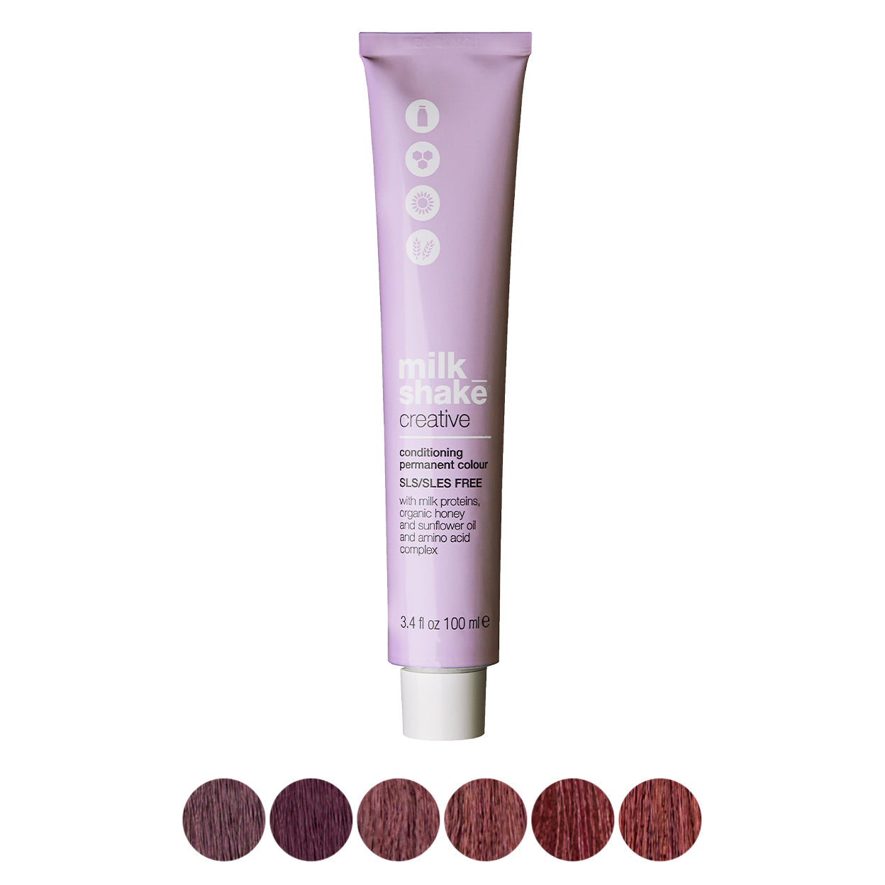 milk_shake Creative Permanent Colour – Mahogany shades swatch chart (brand image)