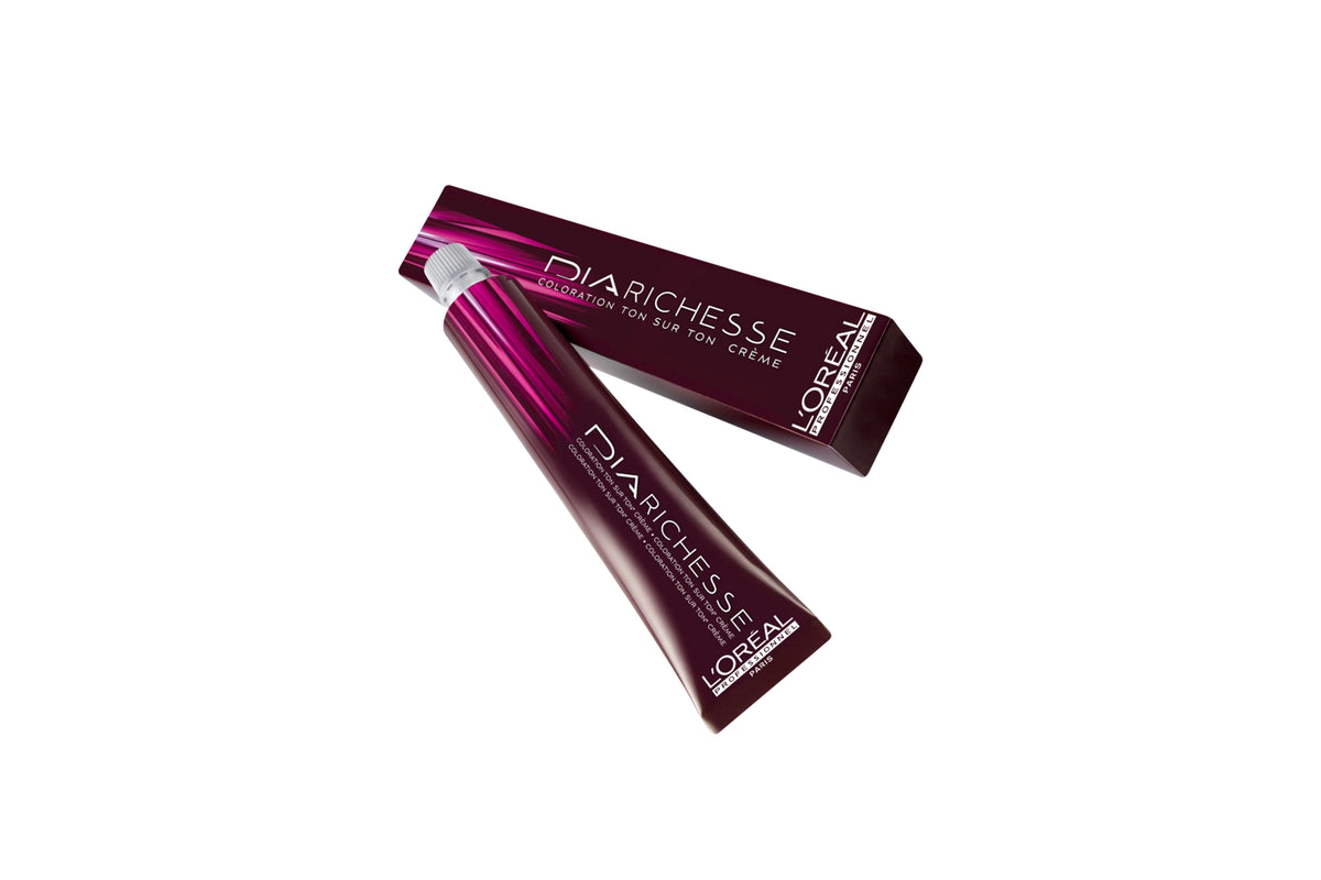 L'Oréal Professionnel Dia Richesse Tone-on-Tone Colour — 50 ml tube and carton, front label, plain white background