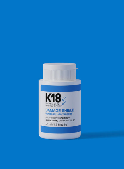 K18 Damage Shield Protective Shampoo — 53 ml travel bottle, front label