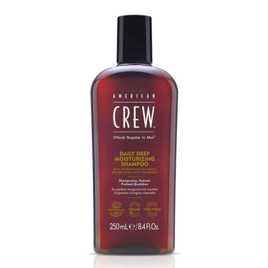 American Crew Daily Deep Moisturizing Shampoo — 250 ml bottle, studio render on white