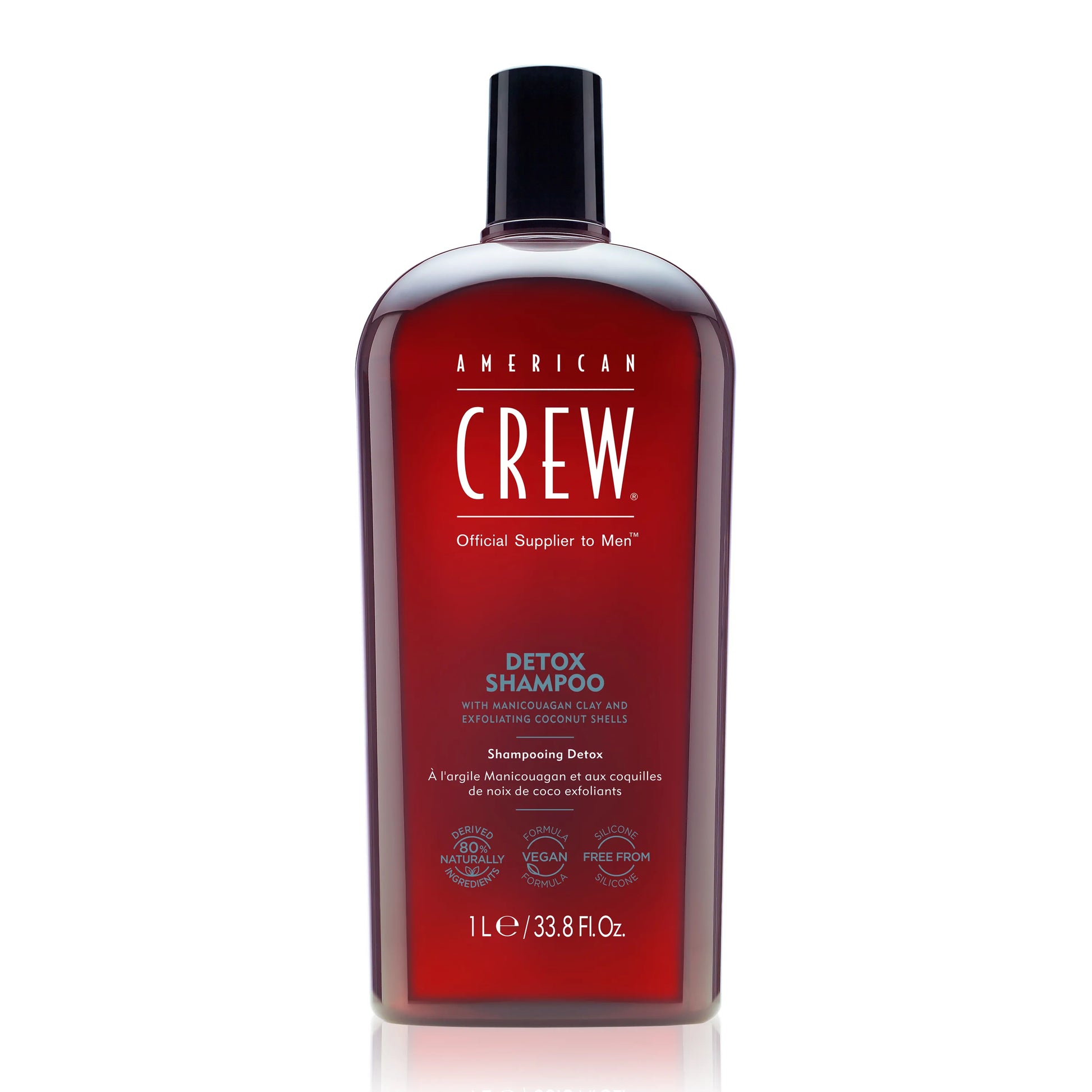 American Crew Detox Shampoo — 1 L bottle, front label reading 1 L / 33.8 Fl. Oz., on a plain white background