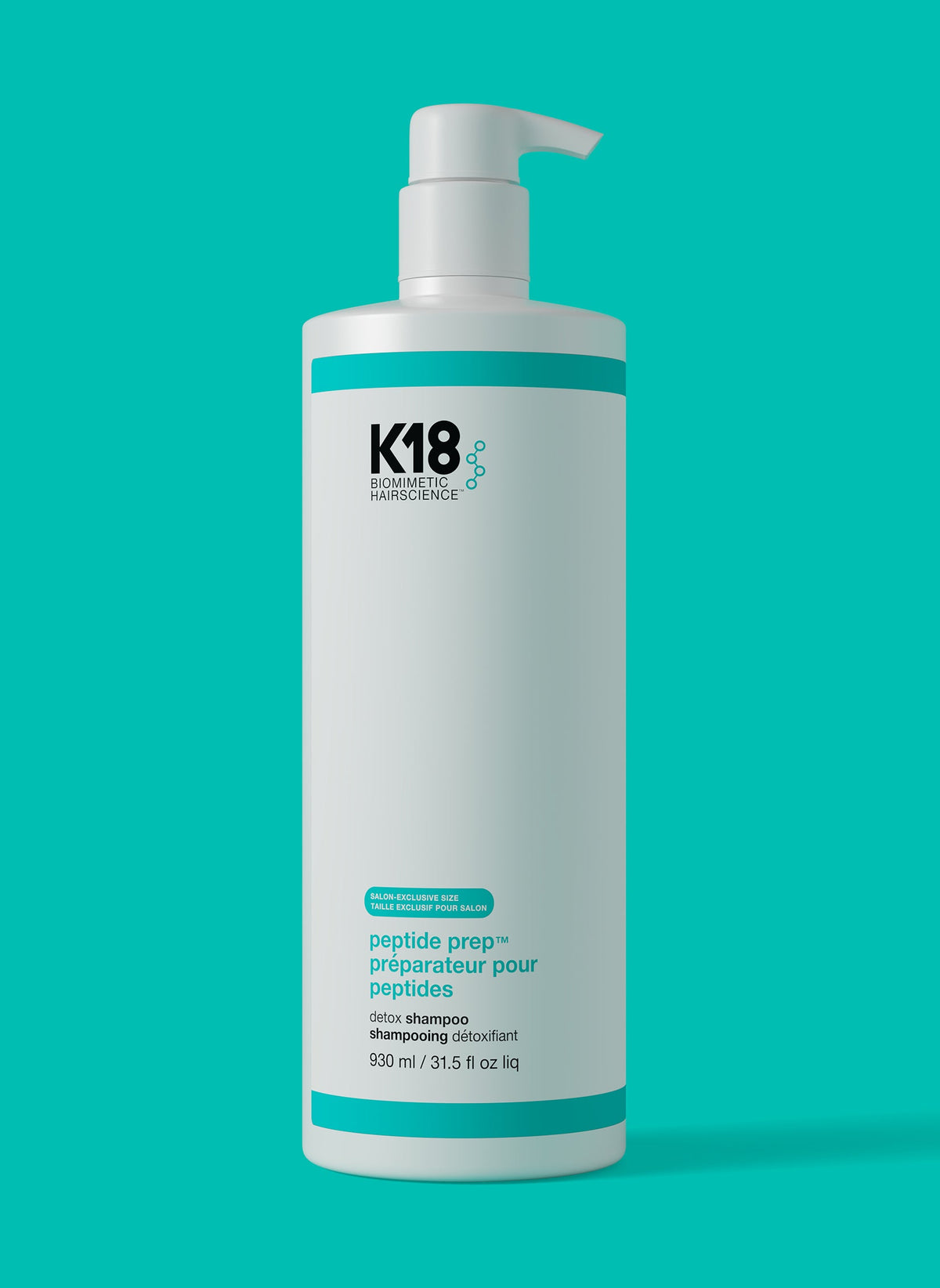 K18 Peptide Prep Detox Clarifying Shampoo — salon litre pump bottle, front label