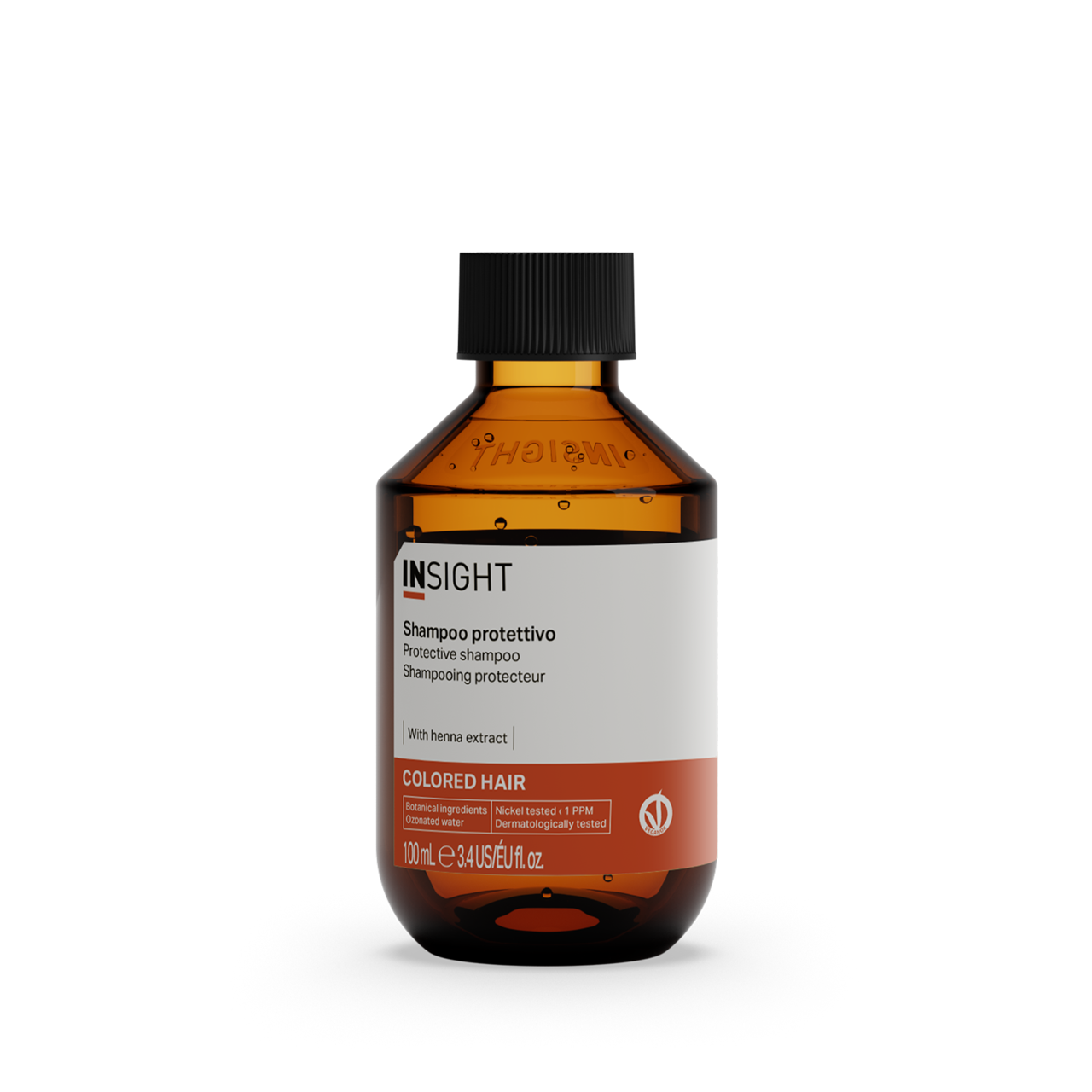 Insight Colored Hair Protective Shampoo 100 ml — 100 ml amber bottle, current white-label livery, front view