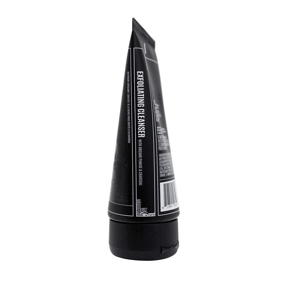 Uppercut Deluxe Exfoliating Cleanser 120 ml — black 120 ml tube viewed from the side, white background