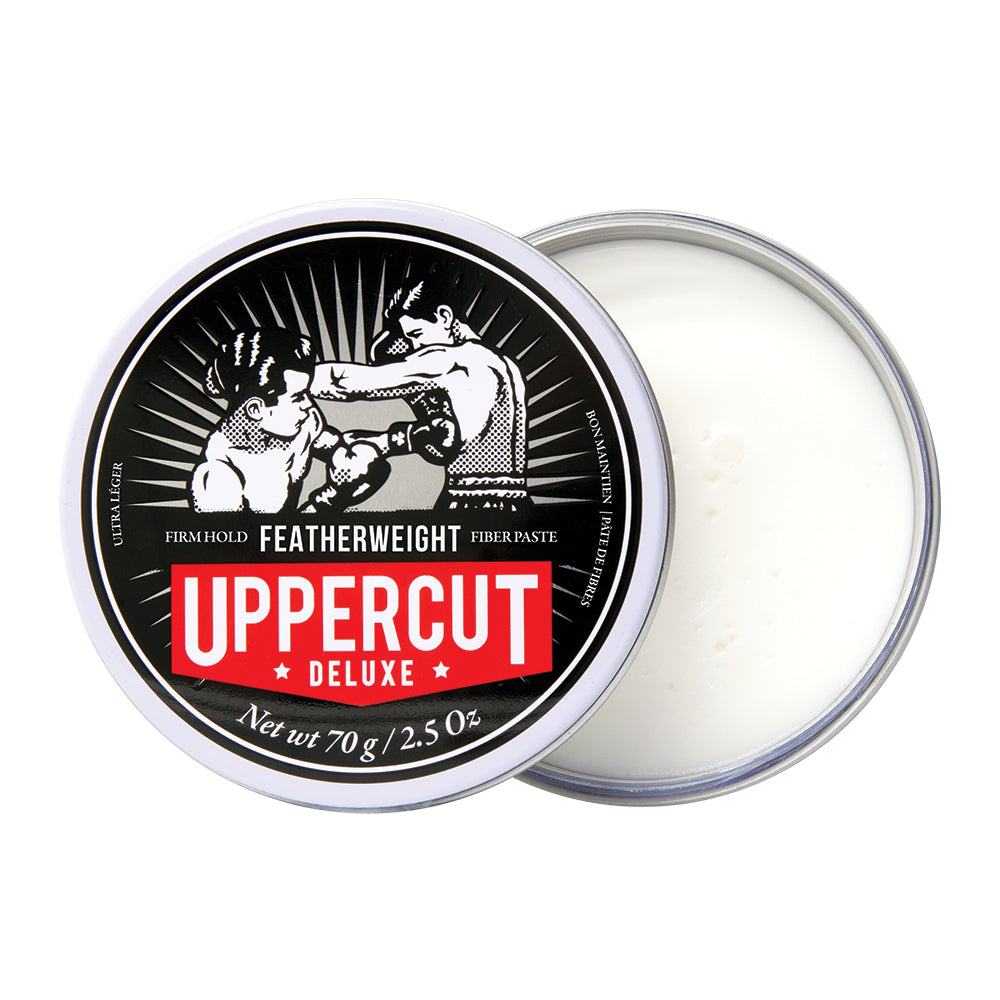 Uppercut Deluxe Featherweight Paste — 70 g tin open showing the fibre paste