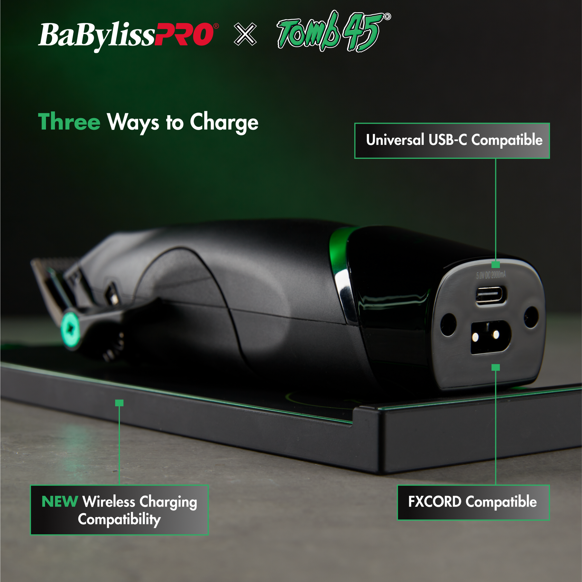 BaBylissPRO x Tomb45 Wireless-Charging Clipper – DS1 Dual-Speed