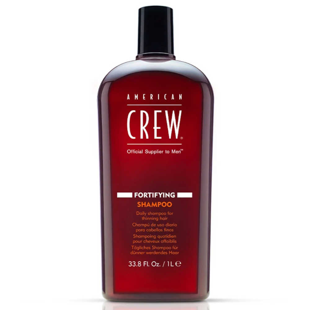 American Crew Fortifying Shampoo — 1 L bottle, front label reading 33.8 Fl. Oz. / 1 L, plain white background