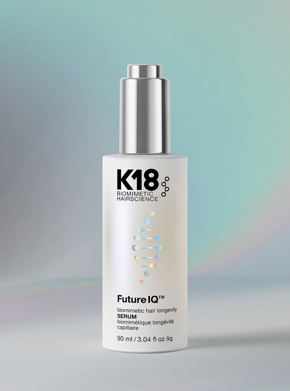 K18 FutureIQ Nightly Biomimetic Scalp Serum — 90 ml dropper bottle, front label