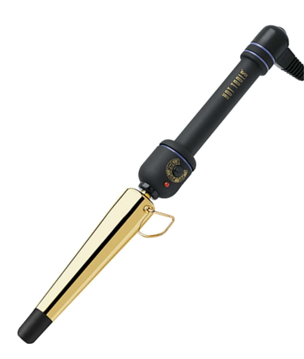 Hot Tools 3/4"-1 1/4" Tapered Curling Iron Large — 24K gold tapered clampless curling iron, plain white background