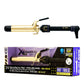 Hot Tools 1 1/4" Curling Iron/Wand Extra Long Barrel — 24K gold extra-long barrel curling iron with clamp, plain white background