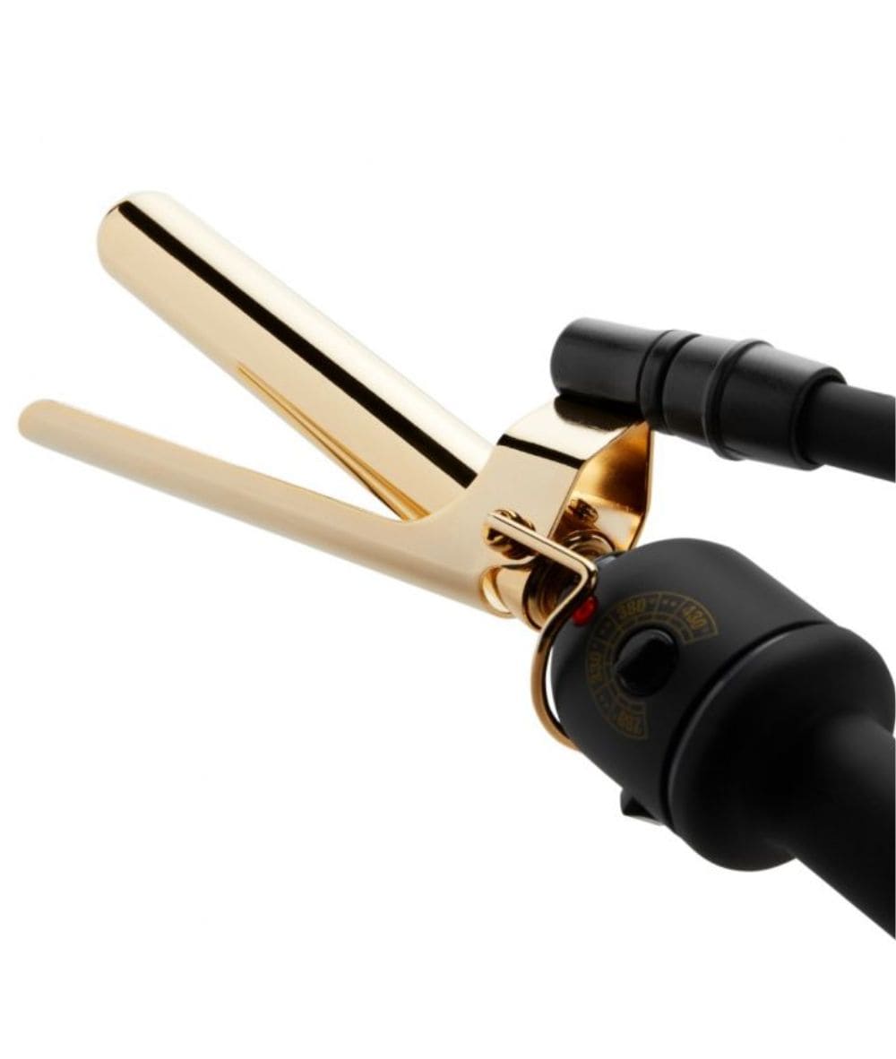 Hot Tools 3/4" Curling Iron 24K Gold — 24K gold marcel curling iron with locking marcel handle, plain white background