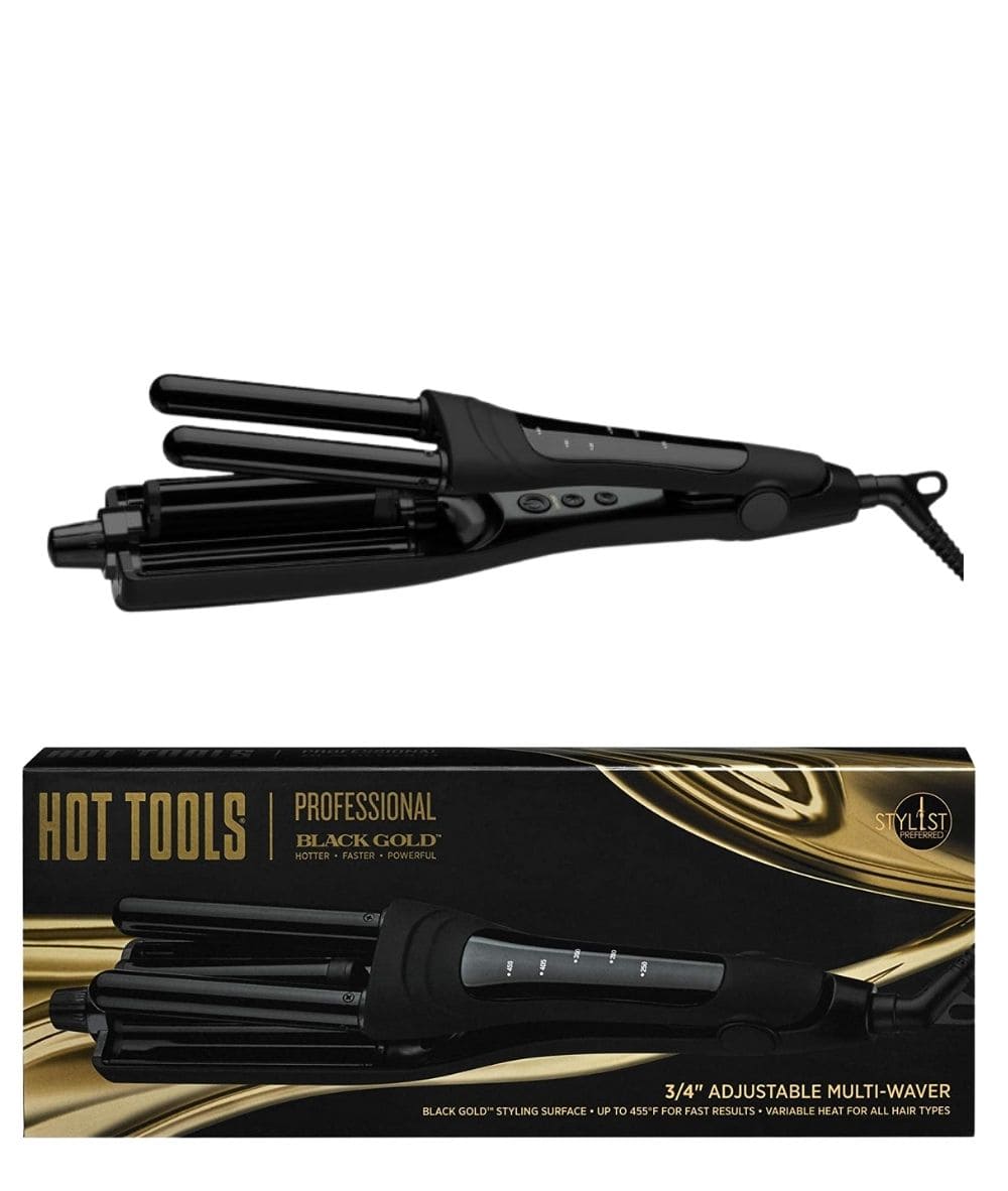 Hot Tools Professional Black Gold 3/4" Adjustable Multi-Waver retail carton