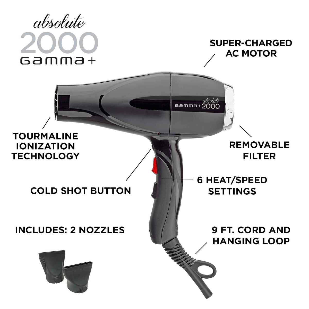 Gamma+ Absolute 2000 Professional Hair Dryer – Professional