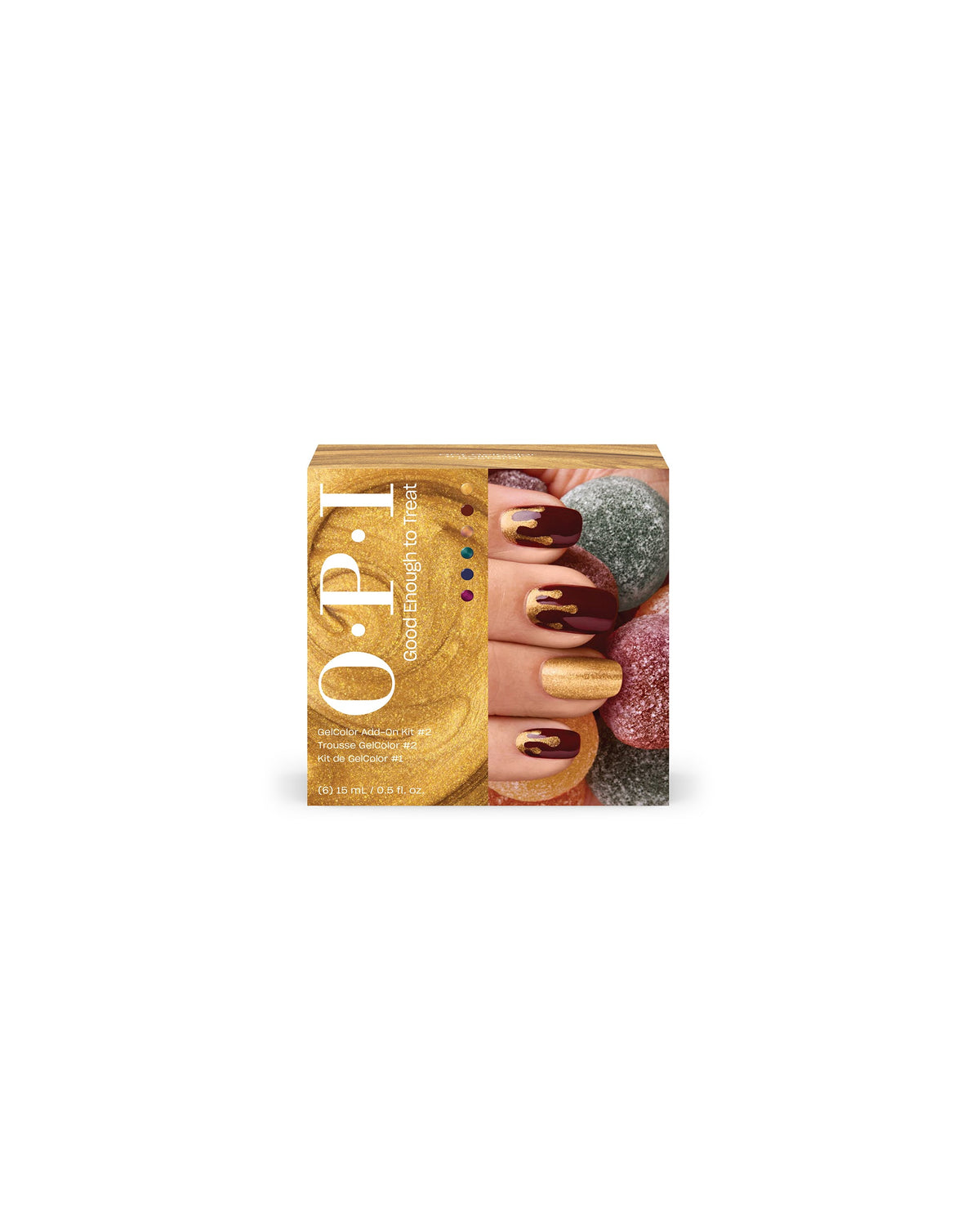 OPI GelColor Collection Kits — Holiday '25 6-Piece Add-On Kit #2 6-piece GelColor kit carton, official OPI packshot