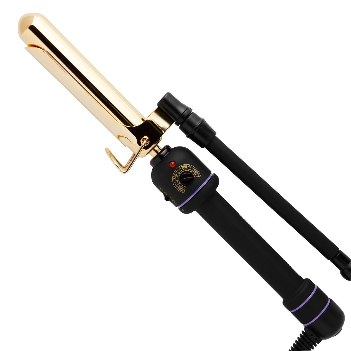 Hot Tools 1" Curling Iron 24K Gold — 24K gold marcel curling iron with locking marcel handle, plain white background