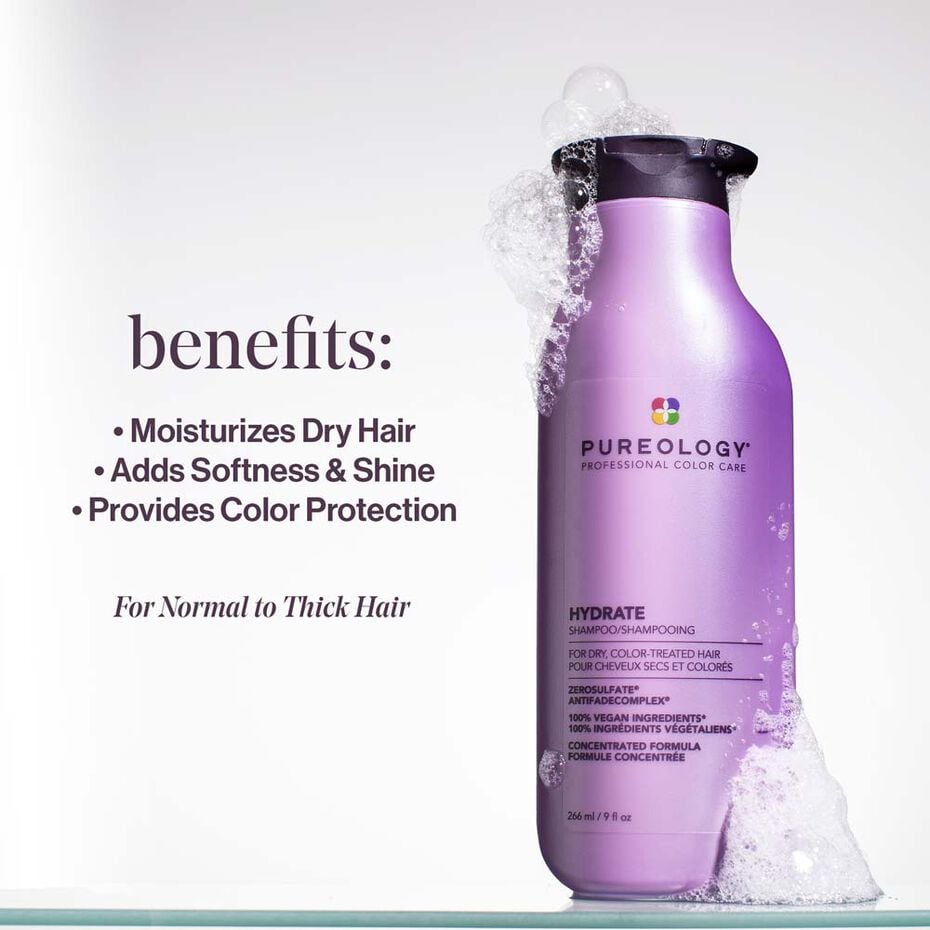 Pureology Hydrate Shampoo 33.8 oz – Sulfate-Free Moisture Care for Dry, Color-Treated Hair