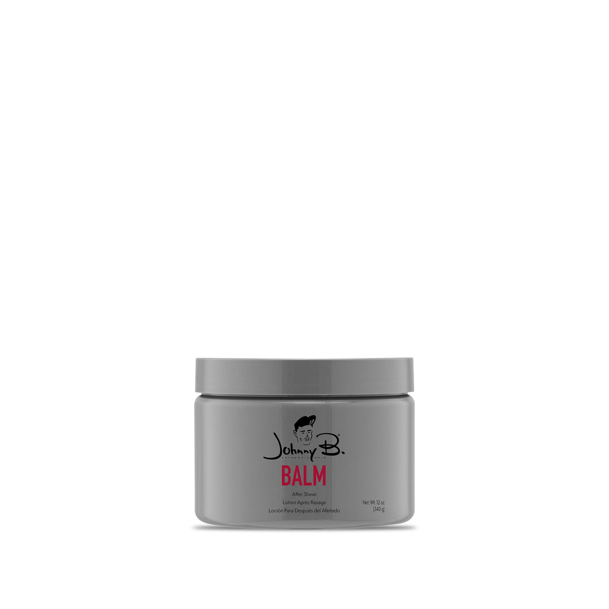 Johnny B After Shave Balm — 12 oz jar, front label, white background