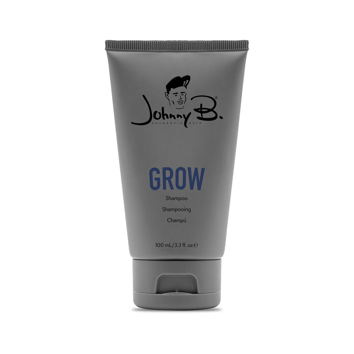Johnny B Grow Shampoo — 100 ml tube, front label, white background